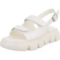 Ital-Design Kunstleder Sandalen mit Klettverschluss für Damen Plateausandaletten (89372558) Keilabsatz/Wedge Keilsandaletten in Weiß