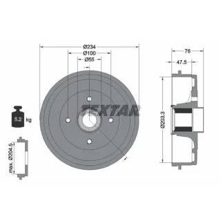TEXTAR Bremstrommel Dacia Lada Renault