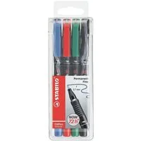 STABILO Folienstift OHPen Permanent, (4-tlg), zum Beschriften von glatten Oberflächen