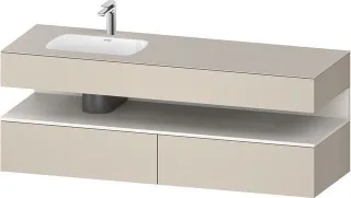 Duravit Qatego Einbauwaschtisch mit Konsolenwaschtischunterbau Taupe Supermatt 1600x500x600 mm - QA4 QA4795084830000