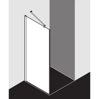 Kermi Pega Seitenwand PETWO07018VAK 70x185cm, silber hochglanz, ESG klar, auf Duschwanne