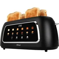 Olvy Toaster Olvy Toaster 4 Scheiben, Langschlitztoaster, Digitaldisplay mit Timer