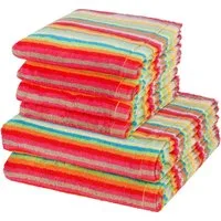 Cawö Handtuch Set Lifestyle, Walkfrottee (Spar-Set, 6-St), 4 X Handtuch 2 X Duschtuch im Set - Baumwolle - Saugstark