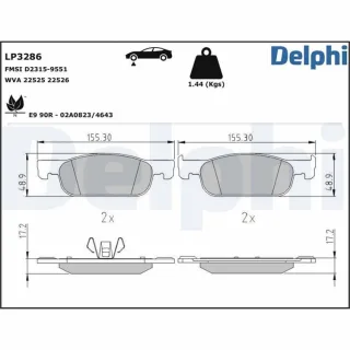 Delphi Bremsbel?ge vorne Dacia Renault LP3286