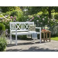 Garden Pleasure Gartenbank Gartenbank Malmö 2-sitzig Eukalyptus White washed mit Armlehnen