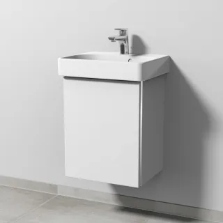 Sanipa 3way Waschtischunterbau zu Geberit Renova Plan Slim Waschtisch mit 4 Auszügen, Weiß-Soft BR66843