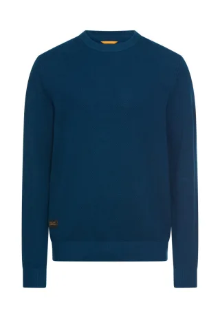 camel active - Strickpullover mit Rundhalsausschnitt blau - Gr. - XXL