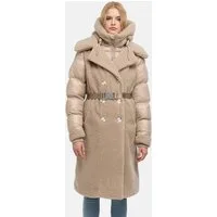Navahoo Wintermantel Kuscheltraum 14 Modischer Damen Plüschmantel aus angesagtem Materialmix