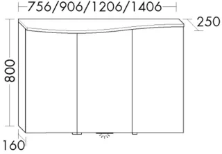 Burgbad Sp.-Schr.Sinea 3.0L.HGL 800x1406x250 Weiß Hochglanz, SHFD140LF7348 SHFD140LF7348