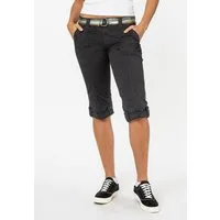 Fresh Made Caprihose Damen Caprihose Sommerhose mit buntem Gürtel Capri kurze Hose Sommerfarben