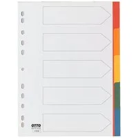 Otto Office Aktenordner, Register 5-tlg., blanko farbig, DIN A4, Kunststoff