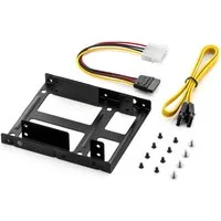 deleyCON Festplatten-Einbaurahmen DUAL Einbaurahmen SET für 2x 2,5" Festplatten SSD auf 3,5" - 6x 3,5