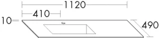 Burgbad Waschtisch Compact 10x1120x490 Marmor Schwarz, SGCO112LA0322 SGCO112LA0322