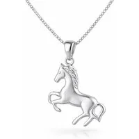 schmuck23 Kette mit Anhänger Anhänger Pferd 925 Silber Damen Mädchen Kettenanhänger Reiten Geschenk (Set, Anhänger mit Halskette), Kinderschmuck Echtschmuck Halskette