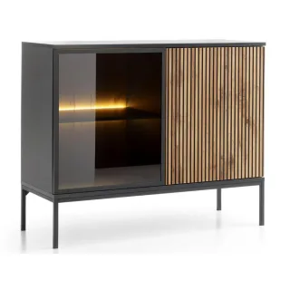 Graingold Kommode, Eiche Wotan, Metall, 4 Fächer, Rechteckig,Rechteckig, 104x85x39 cm, Wohnzimmer, Kommoden & Sideboards, Kommoden