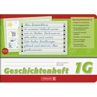 Baier & Schneider Schulheft Geschichtenheft A5 quer Lineatur 1G 16 Blatt grün, abwischbar