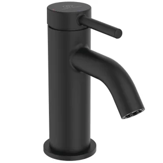 Ideal Standard Waschtisch-Armatur Ceraline Nuovo Ausladung 90mm mit Push-Open Ventil Silk Black, BD9 BD958XG