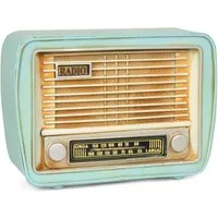 Moritz Spardose Blech-Spardose Radio türkis, Modell Nostalgie Antik-Stil Retro Blechmodell Miniatur Nachbildung