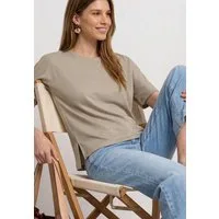 STREET ONE Kurzarmshirt Sommershirt mit Rundhals und Glitzerdetails