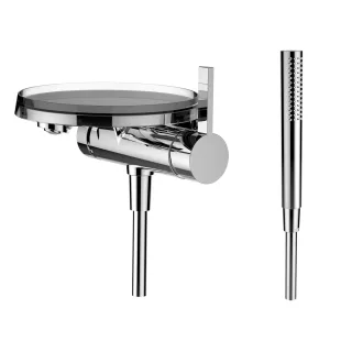 LAUFEN Wannenarmatur Unterputz mit Deko Disc (transparent) Kartell LAUFEN für SIMIBOX 1-Point mit Zu H3213390041411