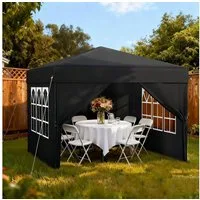 FIVMEN Pavillon Pop Up Partyzelt Faltbar UV Schutz Faltpavillon mit 4 Seitenteilen, Höheverstellbar 240-260cm Camping, Hochzeit, Innenhof