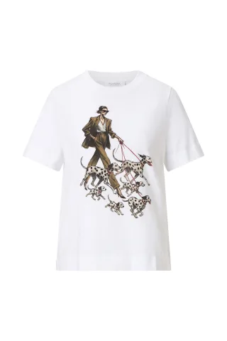Rich & Royal - Easy fit T-Shirt with Woman Print white - Gr. - XL