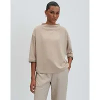 someday Sweatshirt UTALBA DETAIL Regular aus Viskose Mix gerader Schnitt, lockere Passform, farblich abgesetzte Rippbündchen