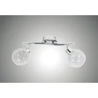 TRANGO LED Deckenleuchte, 2-flammig 1002-28 LED Deckenleuchte Chromoptik Serie *AMELIA* inkl. 2x G9 LED Leuchtmittel 3.000K warmweiße Lichtfarbe Badleuchte, Flurleuchte, Küchenleuchte, LED Deckenlampe, Kronleuchter