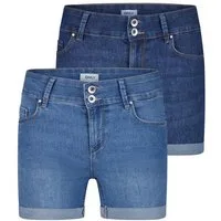 ONLY Jeansshorts Damen Shorts ONLCarmen 2er Pack Skinny Fit Basic Hotpants mit Stretch
