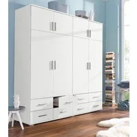 rauch Kleiderschrank Schrank Drehtürenschrank Ankleide Garderobe Schlafzimmerschrank KEMI (Breiten: 90/135/180 cm, Höhe 194 cm) mit Schrankaufsatz und Schubladen, extra viel Stauraum MADE IN GERMANY