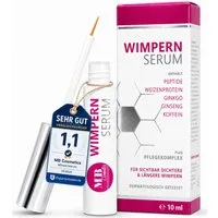 Medical Beauty Cosmetics Wimpernserum 10 ml Hormonfrei mit Hyaluron, Kollagen, Peptiden, Panthenol, Gingko, Dermatologisch getestet, schützt & kräftigt die Wimpern