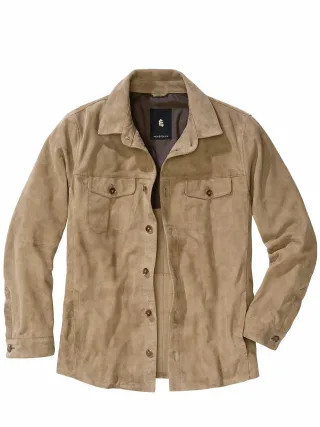 Mey & Edlich Herren Das Über-Shirt Beige 100 % Leder (Ziegenvelours)