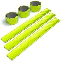 EAZY CASE Fahrradreflektor 6er Set Schnapp-Leuchtarmbänder, Sichtbarkeit im Straßenverkehr Schnapparmband Reflektorbänder Gelb