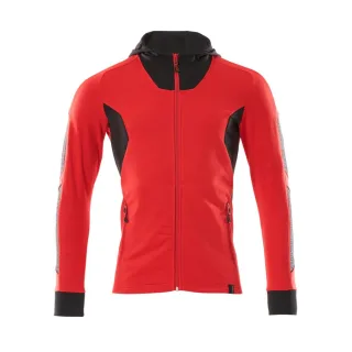 MASCOT Herren Kapuzensweatshirt mit Reißverschluss ACCELERATE Verkehrsrot / Schwarz M - 18584-962-20209-M