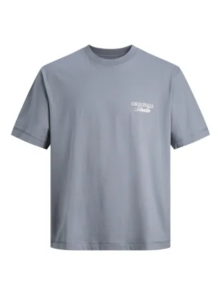 JACK&JONES - JORNORREBRO TYPO TEE SS CREW NECK SN JNR Blau - Gr. - 176