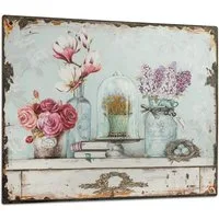 Moritz Metallschild Blechschild Blumen Lavendel Flowers, (Einzeln), 25 x 33 cm Vintage Retro Deko Schild Metallschild Wandbild Schild
