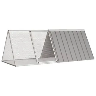 VidaXL Kaninchenkäfig Stahl Verzinkt Hasenstall Kaninchenstall 2,015 m, 80,5 cm, 71 cm