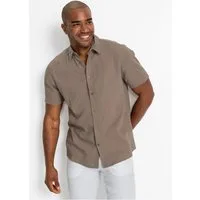 bonprix Kurzarmhemd Regular Fit, aus Leinen-Baumwoll-Mix, mit kurzem Arm, Kentkragen