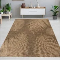 Carpetia Outdoorteppich In- & Outdoorteppich Jute-Look, rechteckig, Höhe: 5 mm, robuste Struktur wetterfest & pflegeleicht
