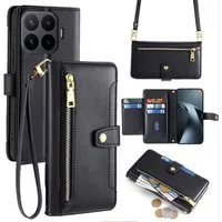 betterfon Handykette mit Portemonnaie für Xiaomi 17T Pro -Handykette 5 Kartenfächer Schwarz, 5 Kartenfächer + verstellbare Kette & Standfunktion mit TPU-Schutz