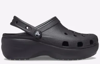 Crocs Damen Classic Plattform Clog Schwarz