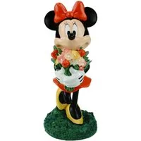 Disney Gartenfigur Disney Minnie Mouse mit Blumen Offiziell lizenzierte Dekofigur 20 cm