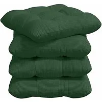 vidaXL Sitzauflage Sitzkissen 4 stk. Cordstoff Dunkelgrün 45 x 45 cm, (4 St)