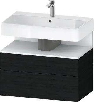 Duravit Qatego Waschtischunterbau wandhängend Eiche Schwarz Matt 790x470x590 mm - QA4394018160000 QA4394018160000