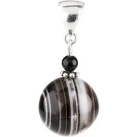Schmuck Krone Kettenanhänger Anhänger aus Augenachat & Onyx & 925 Silber, Silber 925