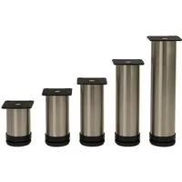 HOOZ Möbelfuß Sockelfuß höhenverstellbar Edelstahl gebürstet Ø50mm 4er Set 80–200mm, (Set, 4-St., 8 cm), in 4 verschiedenen Größen