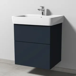 Sanipa 3way Waschtischunterbau zu Geberit Renova Plan Waschtisch mit 2 Auszügen, Marine-Matt SP8751R