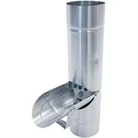 Zambelli Regenfallrohr, (Regenrohrklappe, Regenwasserklappe mit Sieb 100mm Silber), Regenwasser Fallrohr Klappe, Laubschutz durch Sieb, Titanzink