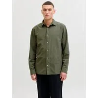 Jack & Jones Langarmhemd JJEBREEZE LINEN BLEND SHIRT L/S SN mit Knopfleiste