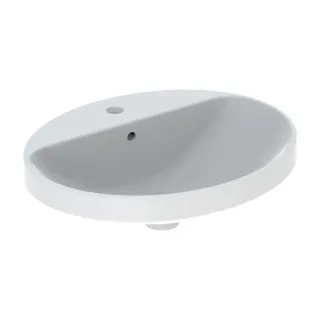 Geberit VariForm Einbauwaschtisch 500721012 55x45cm, mit Hahnlochbank, Überlauf, oval, weiß